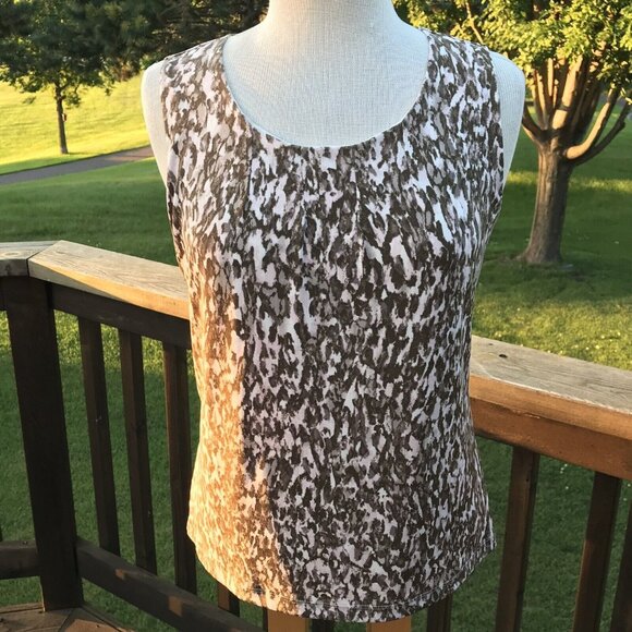 Chico's Easywear Twin 2 PC Set Jacket Size 0/1 Shell Slinky Leopard Brown Pink - Picture 6 of 12